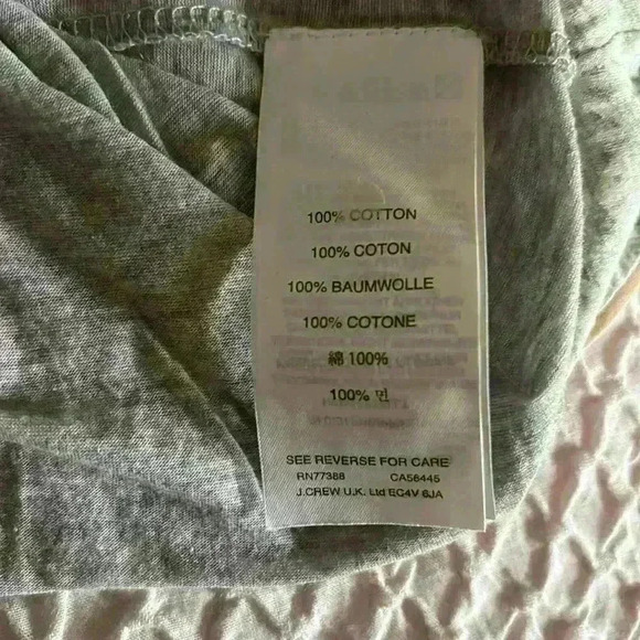 J Crew Gray Short Sleeve T Shirt with White and Pink Detailing - Picture 7 of 7